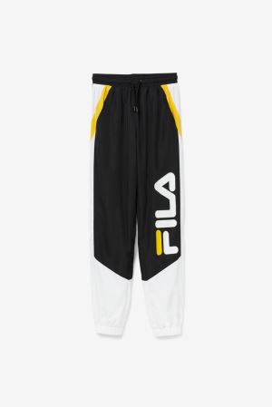 FILA Gustavo Pants Black / White / Yellow,Mens Clothing | CA.OPNHKV948